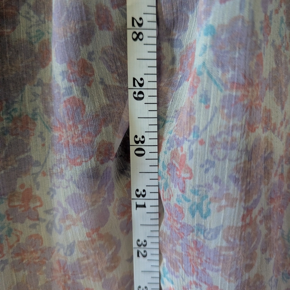 Xhilaration Blue and Pink Floral High Low Maxi Dress Size Medium - Picture 3 of 5